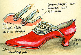 Figurine - Entwurf eines Schuhs Figurine - Entwurf eines Schuhs